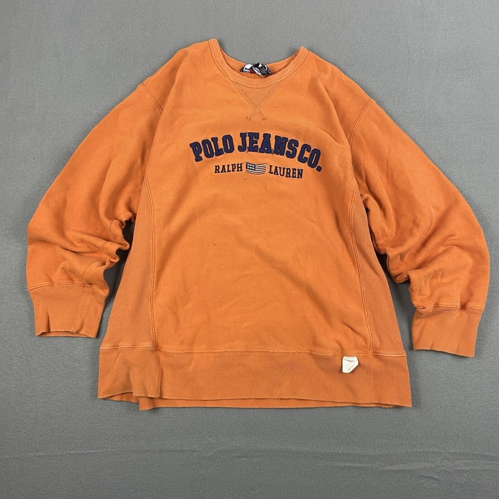 Vintage Ralph Lauren Polo‎ Jeans CO Sweater Crewneck 90s Y2K USA Large Thrashed